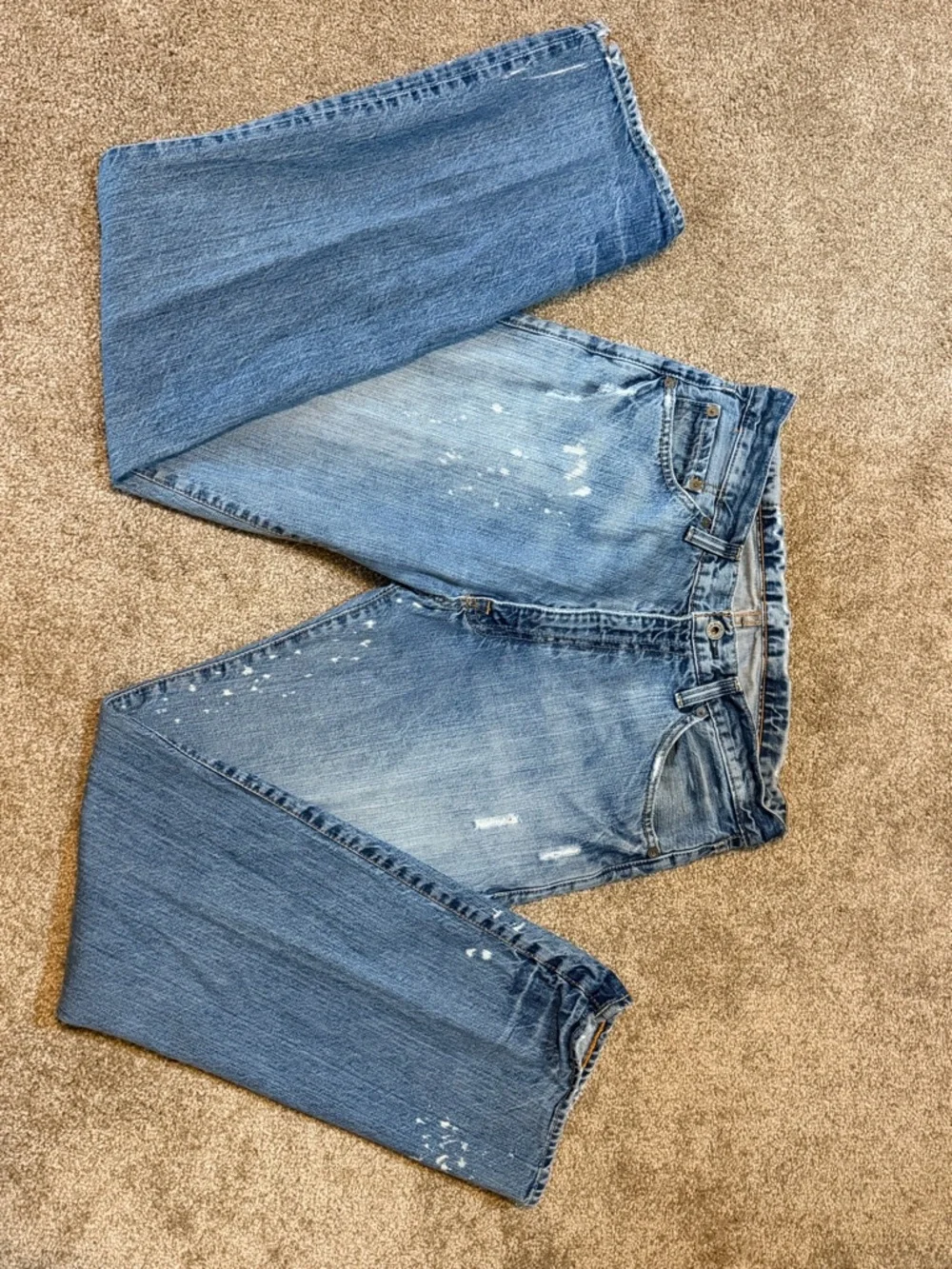 Polo by Ralph Lauren Light Blue Straight Jeans with Distressed Details